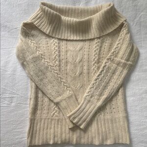 BANANA REPUBLIC ANGORA LAMBSWOOL SWEATER Cowl OR Off Shoulder S Style 338770